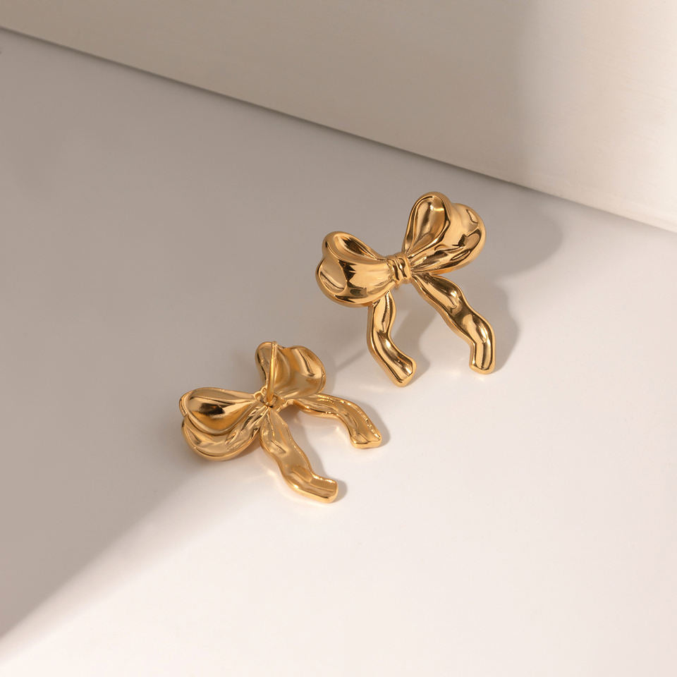 Chunky Bow Stud Earrings