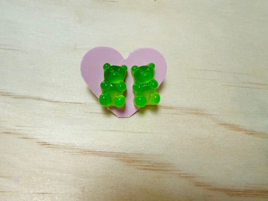 Green Gummy Bear Earrings