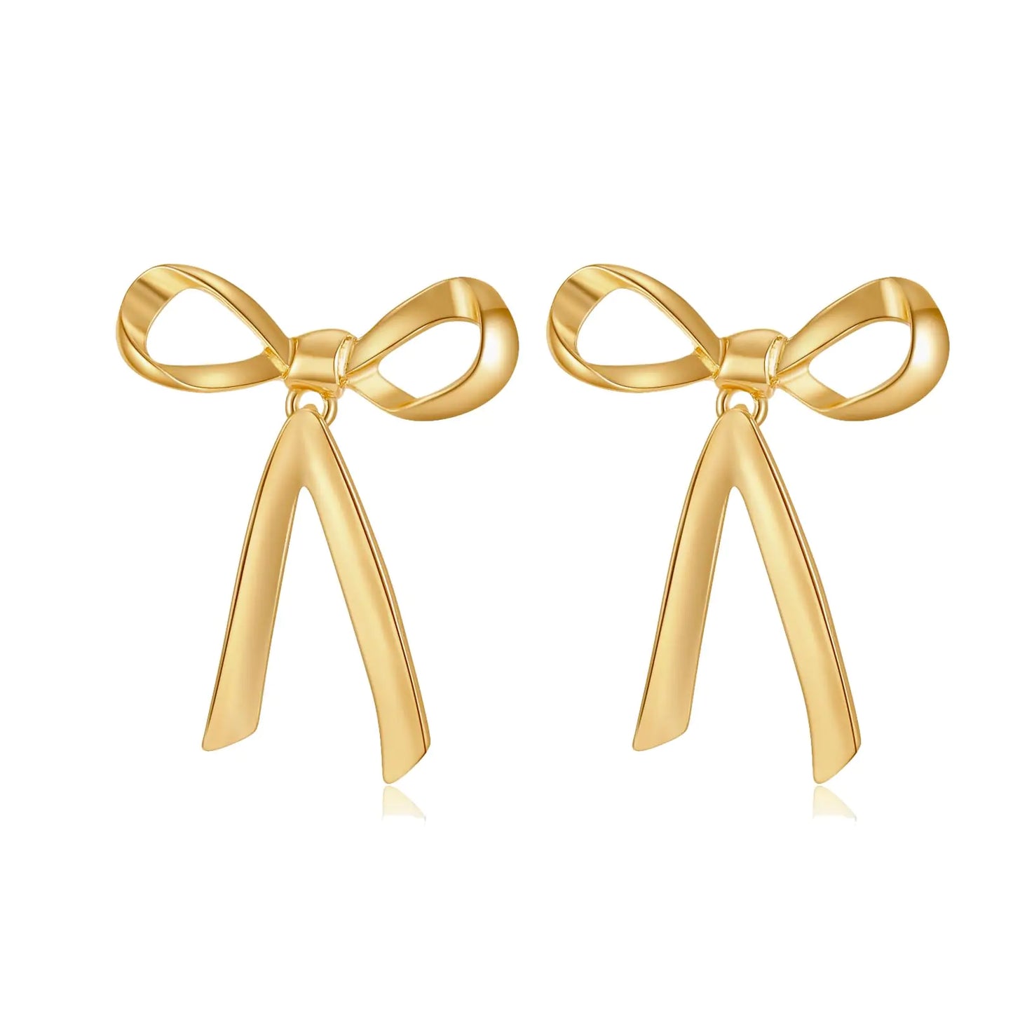 Gold Bow Earrings Trendy for Women Dainty Bow Hoop Earrings